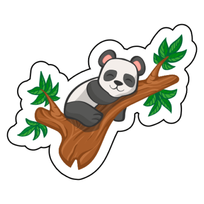 Happy Panda In Tree Sticker